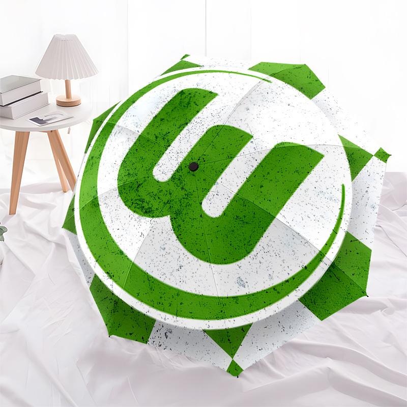 VfL Wolfsburg, Automatic Opening and Closing, 8 rib Structure Portable Umbrella, Suitable for Men and Women in All Seasons Perfect Gift fo