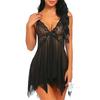 Женское нижнее белье Цветочное кружевное белье Babydoll V-образным вырезом для сна Ремешок Сорочка