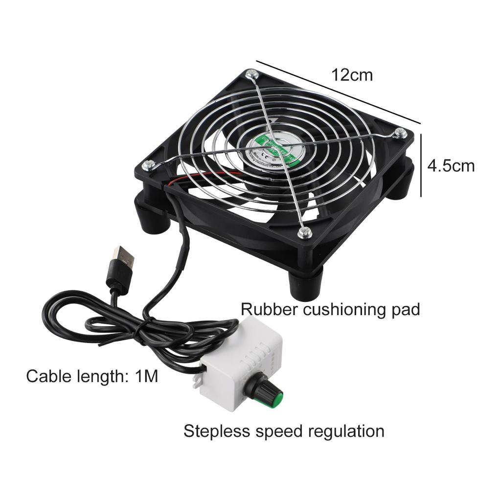 Infinite Adjustment Feature in a Quiet 5V USB Chassis Cooler Essential for Router & Console Lifespan Extension