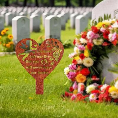 Садовая мемориальная памятная табличка, маркер для могилы, металлический колышек для кладбища