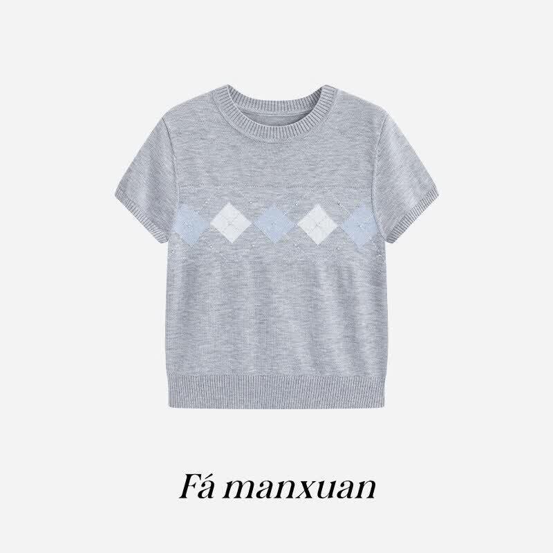 Женский французский аргил вязаный топ Famanxuan