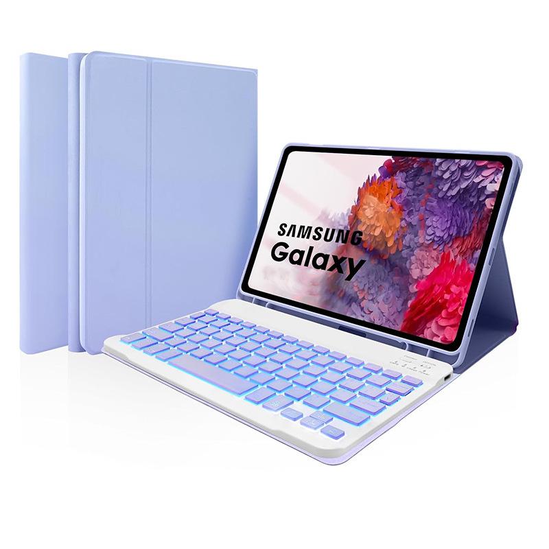 Чехол-книжка для планшета Samsung A9Plus 11" из кожи с Bluetooth-клавиатурой с подсветкой и слотом для стилуса