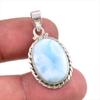 Подвеска из чистого серебра 925 пробы с драгоценным камнем Natural Republic Ларимар ручной работы 1,50 дюйма F7u59