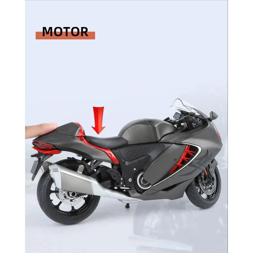 1/9 Suzuki Hayabusa GSX-1300R Alloy Motorcycle Model Toy Vehicle Collection Carrying Lighting Off Road Autocycle Toy Car