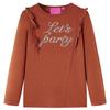 Children's Long-sleeved T-shirt with Glitter Print 2 Colors and 5 Sizes Available