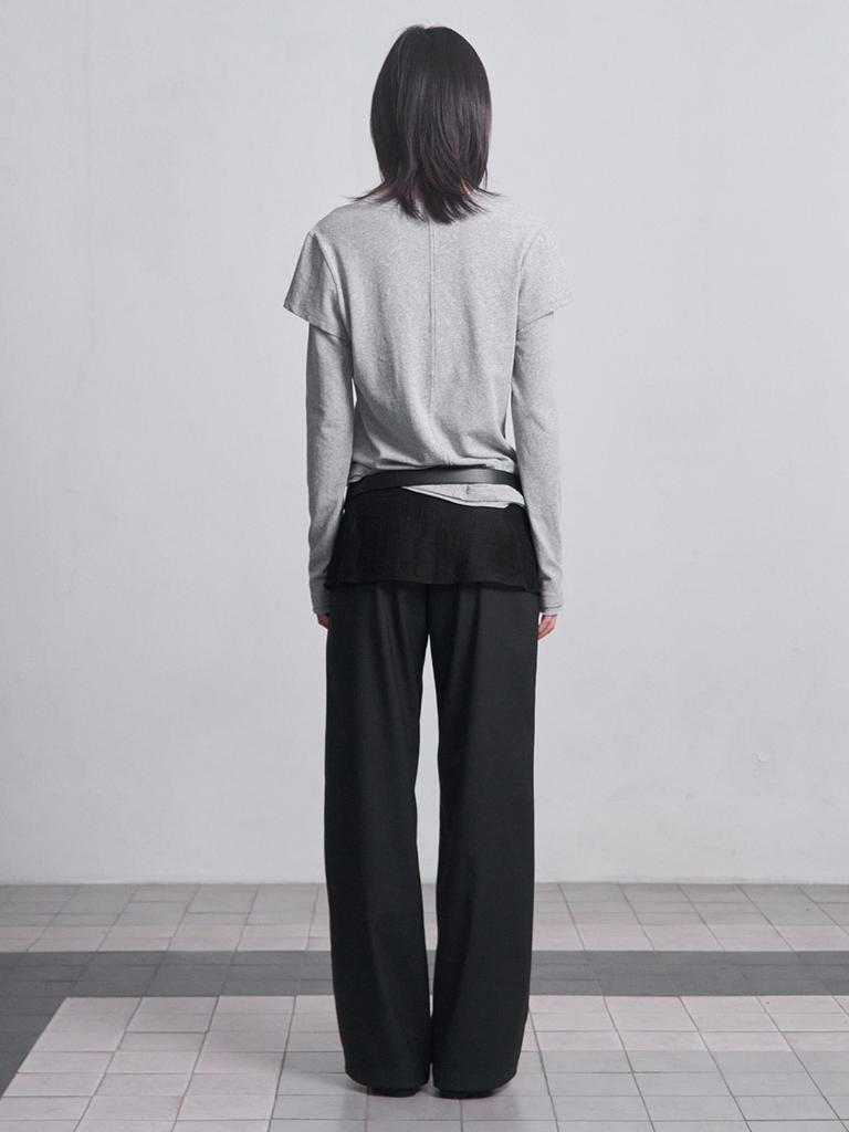 CERRIC Wrap Layered Pants _ Charcoal