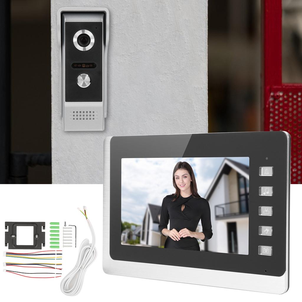 7-дюймовый TFT LCD проводной видеодомофон 2-сторонняя система ночного видения водонепроницаемая система безопасности для дома