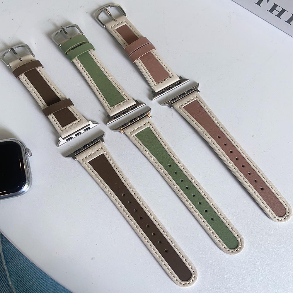 Роскошный винтажный кожаный ремешок для Apple Watch Band 7, 4, 5, 6, 45 мм, 41, 44 мм, 40, 42 мм, 38 мм, браслет, ремешок для часов для Iwatch 8, 7, 6 SE, 5, 4, 3