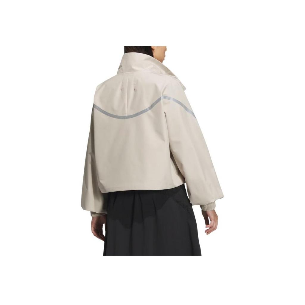 Adidas Водонепроницаемая спортивная повседневная куртка с воротником-стойкой, женская куртка светло-коричневого цвета JM6195