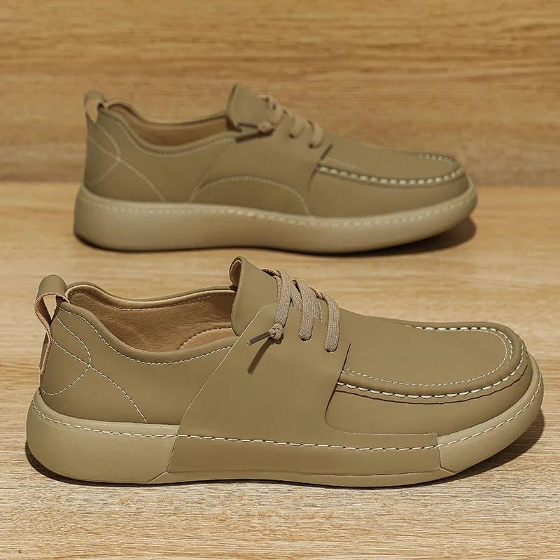 Модные мужские повседневные туфли из натуральной кожи, высококачественные кроссовки для ходьбы, модные мужские оригинальные кроссовки, легкие туфли ручной работы для вождения