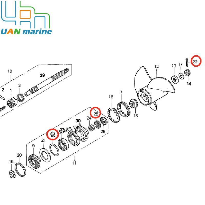 91252-ZV5-003 91351-ZV5-003 Outboard Bearing Carrier Oil Seal for Honda 30 35 40 45 50HP Pin 90758-ZV5-000 Gasket 91301-ZW4-003