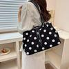 Niche design linen polka dot underarm bag women's 2026 summer large-capacity light luxury versatile shoulder bag