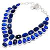 Blue Jade, Blue Topaz Gemstone 925 Sterling Silver Jewelry Necklace 18" SU-9782