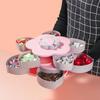 Dust-proof Rotating Petal Candy Box 2-layer Jewelry Organizer Funny Snack Tray  Wedding