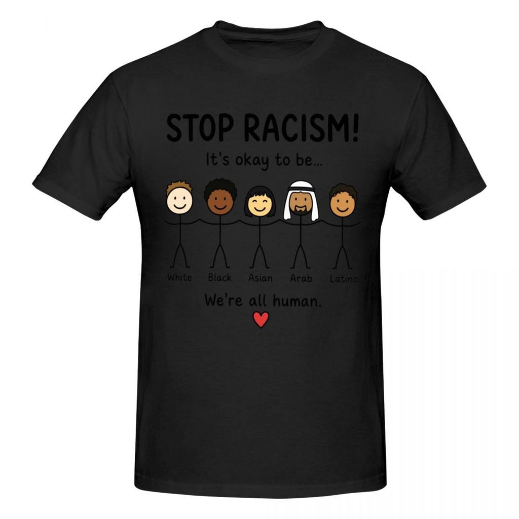 Unisex Stop Racism Its Okay To Be Asian Trendy T Shirt Vintage Cotton Crewneck T Shirt Unisex