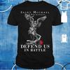 Saint Michael The Archangel Defend Us In Battle T-Shirt. Premium Cotton Short Sleeve O-Neck Mens T Shirt New S-3XL