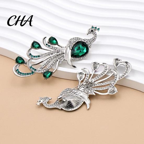Rhinestone Animal Brooch Faux Crystal Peacock for Women, Bling Elegant Lapel Pin Pin, Dainty Clothing Jewelry Wedding Party Prom Shape