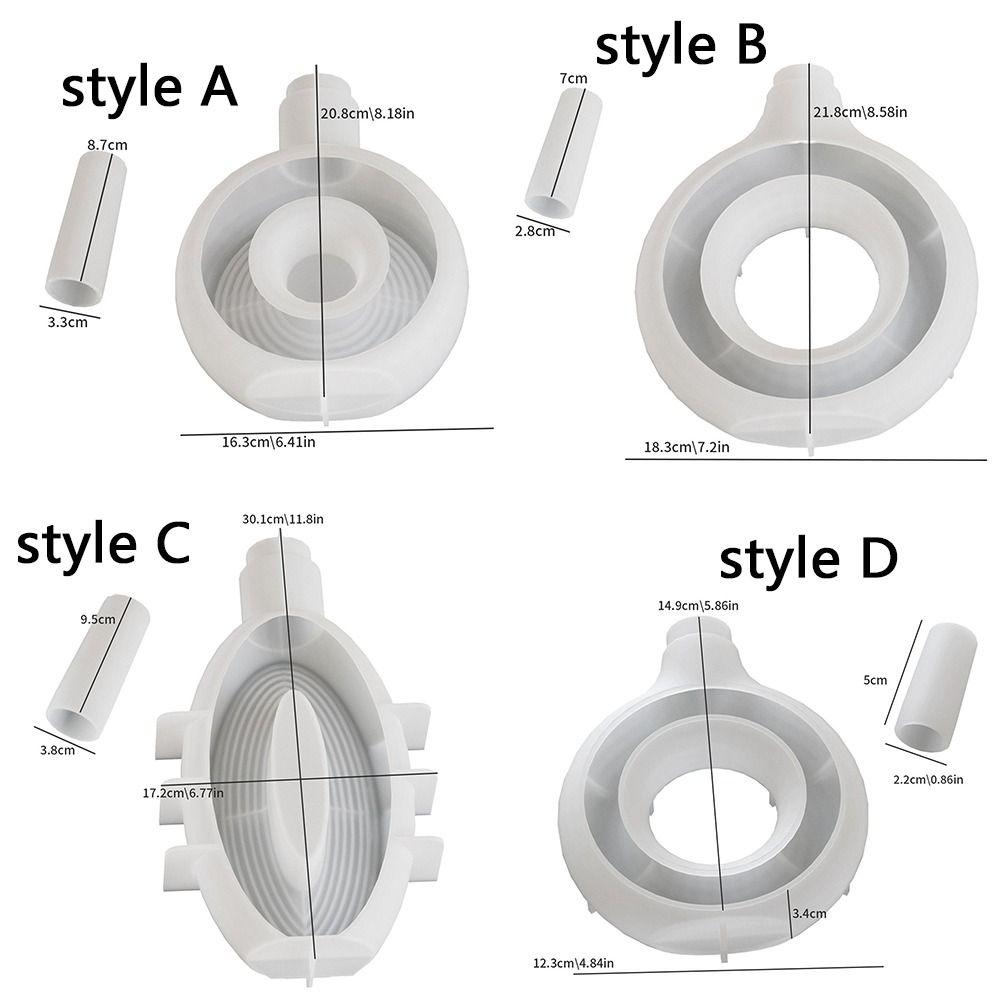 Hollow Out Silicone Vase Mold Oval Stripe Gypsum Mold Decorative Flower Pot Mold  DIY Crafts