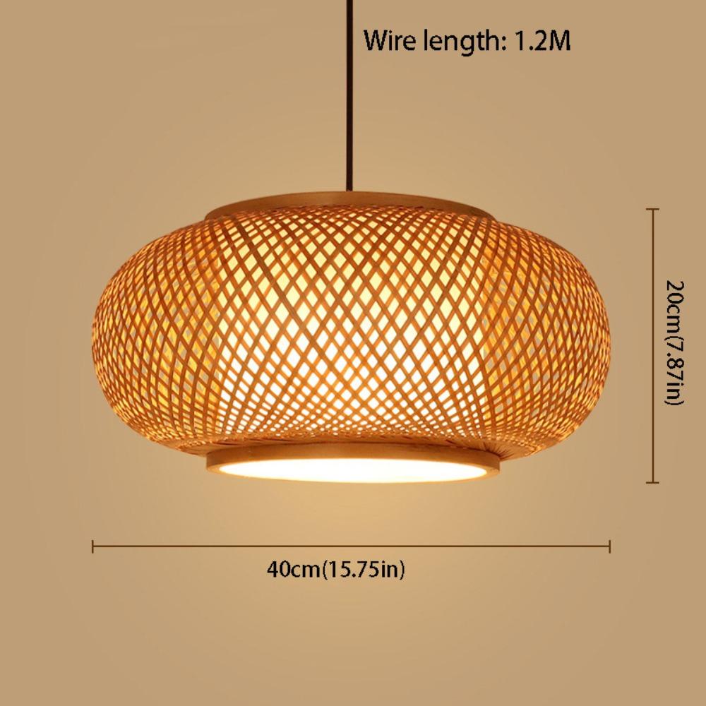 Woven Rattan Pendant Lamp Braided Wicker Chandelier Home Decor Ceiling Light Restaurant
