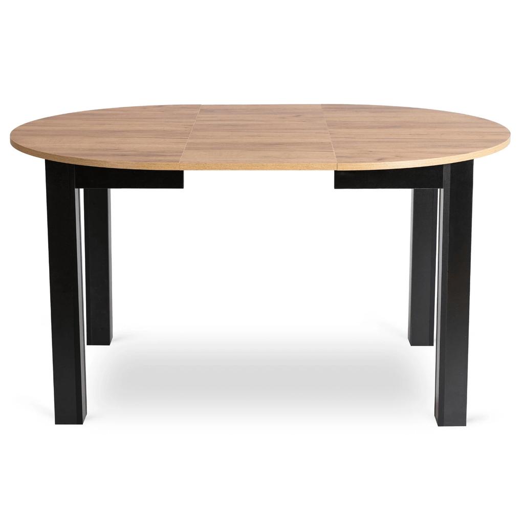 Harry Round Extendable Table 102-142 Cm Craft Oak/Black Modern