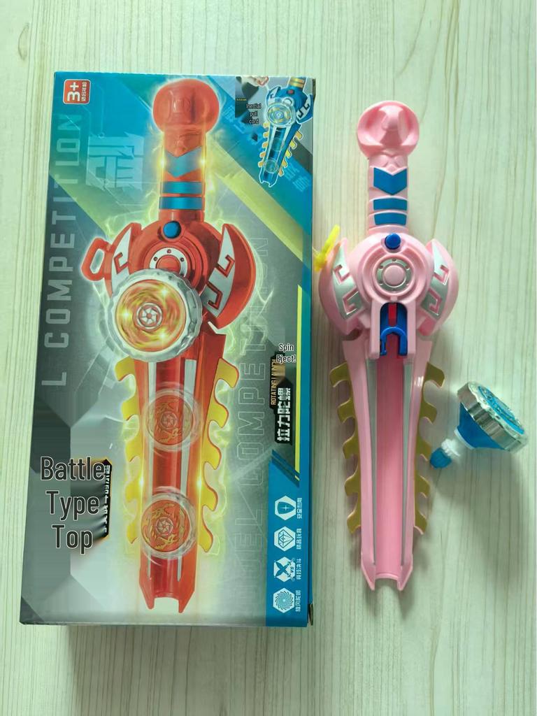 Night Market Luminous Spinning Top Sword - Traditional Battle Burst Toy for Boys