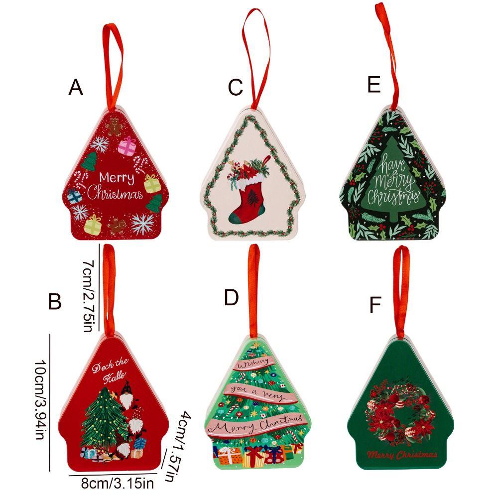 Cartoon Pattern Christmas Printing Tinplate Box Decorative Christmas Tinplate Gifts Boxes  Holiday