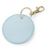 Personalized Round Imitation Leather Keychain with Gold Stamping and Engraving