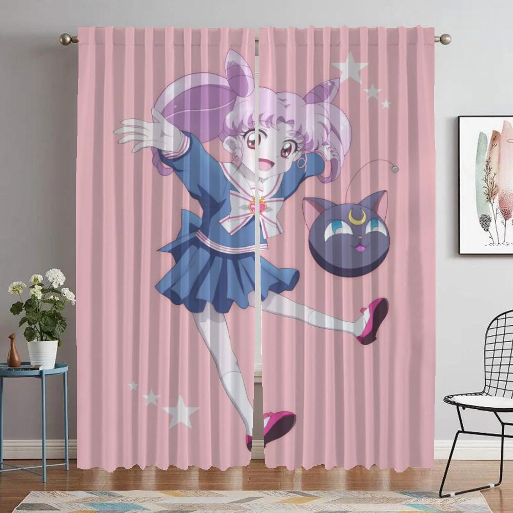 Шторы Chibiusa для гостиной Шторы для комнаты 2-панельные Шторы для домашнего интерьера Украшения на Хэллоуин Перегородки Шторы Кухня