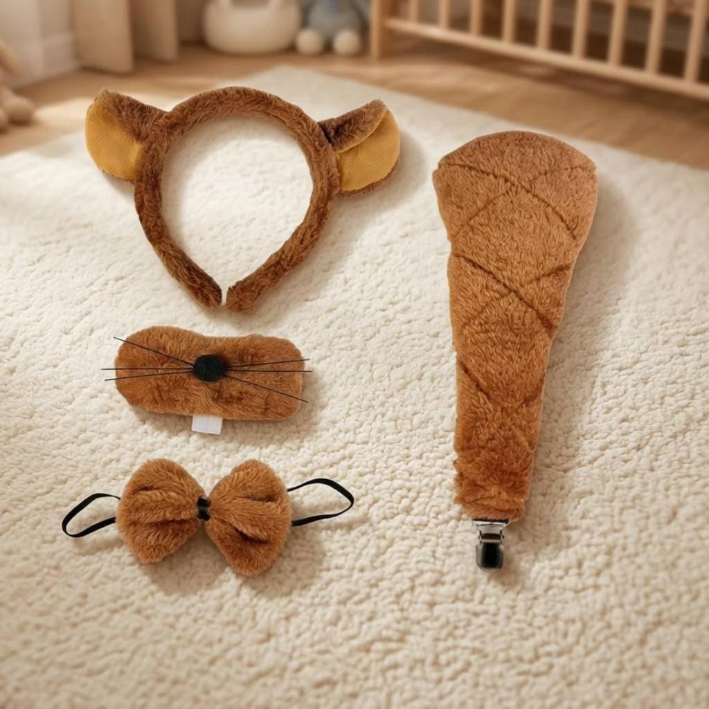 Gnawing Animal Costume Kit with Headband and Tail Soft Cozy Material