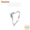 Tancise Classic 925 Sterling Silver Zircon Ring Ladies Jewelry Wedding Promise Party Gift