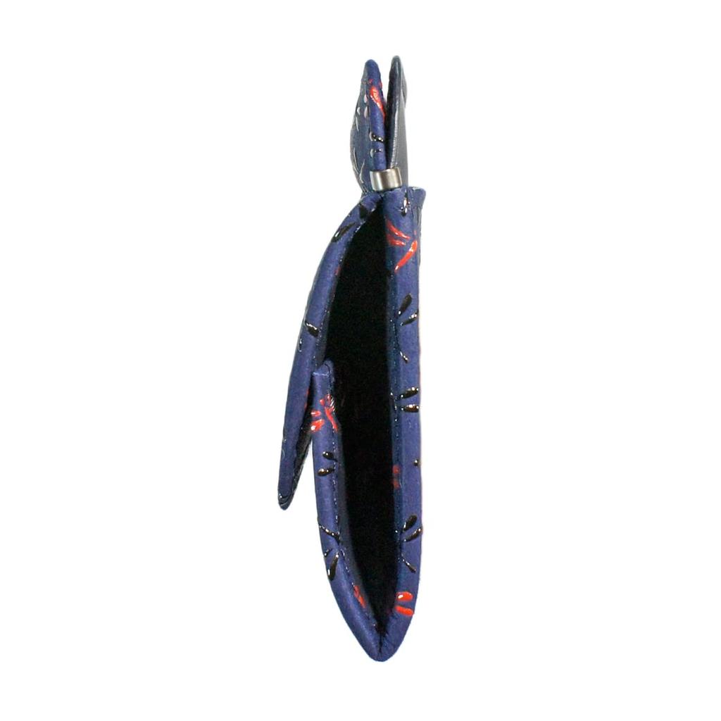 Кошелек Indenya Inden Кошелек для монет Кошелек для монет G Deerskin Темно-синий x Черный Красный Лак Nagomi Dragonfly Pattern 7511