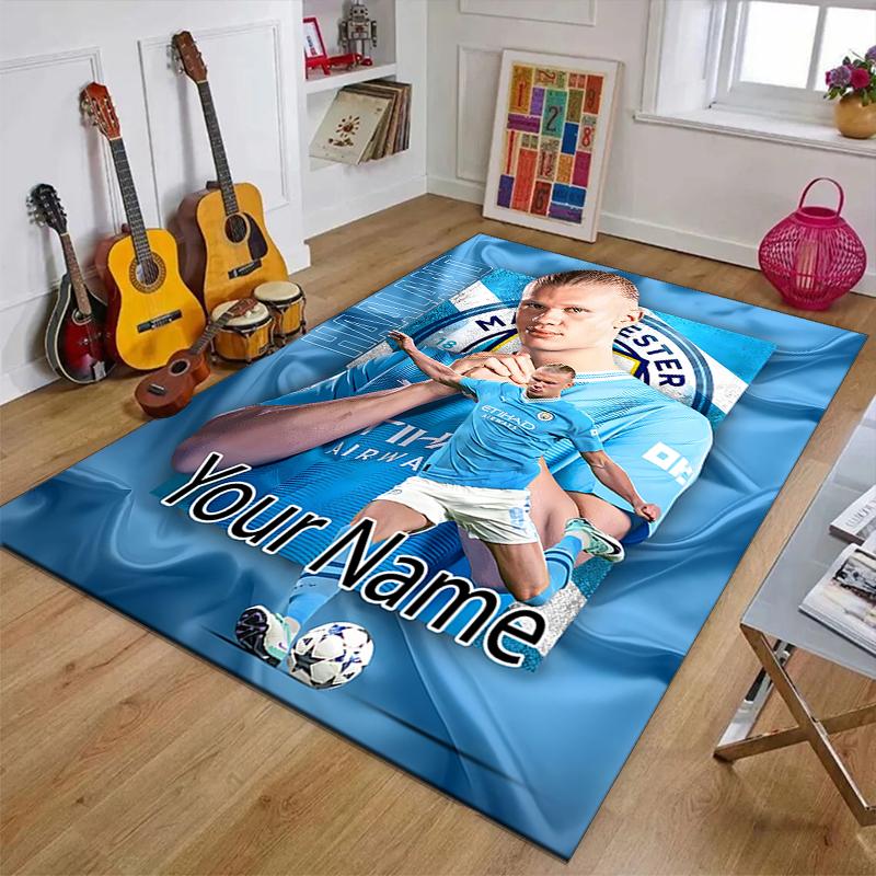 Haaland Design Area Rug Personalized Name- Non-Slip, Soft & Cozy Floor Mat for Living Room, Office - Indoor/Outdoor Carpet