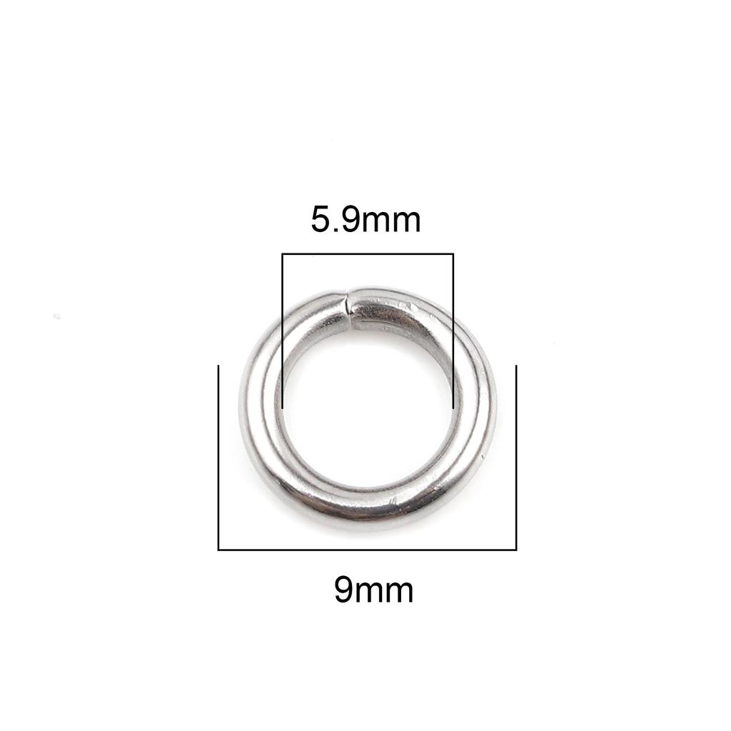 100pcs 0.5mm-1.8mm-4mm-16mm Stainless Steel Open Jump Rings Findings Round Silver Color DIY Making Keychain Necklace Jewelry