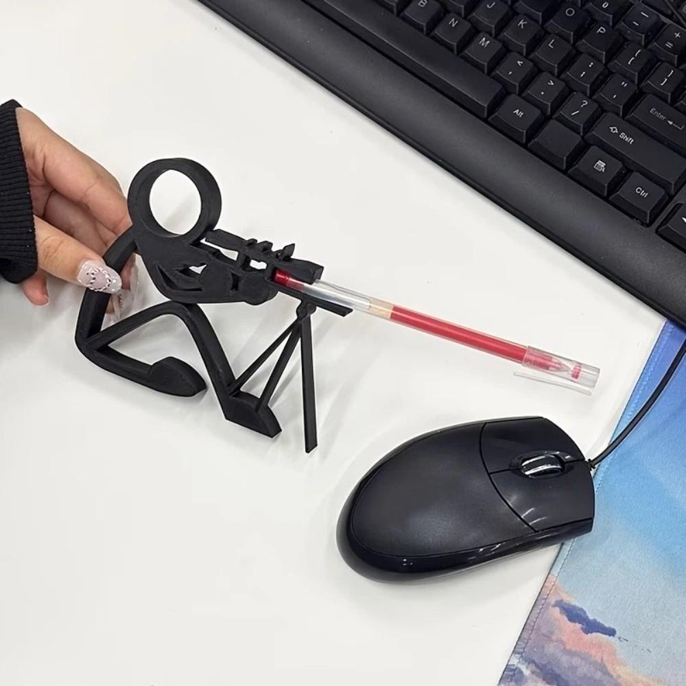 Pen Container 3D Printed Pencil Stand Plastic Funny Pen Ornament Stickman Warrior Pen Holder Car