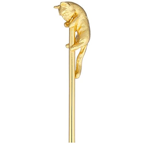 Takakuwa Metal Rubber Cast Cat Coffee Spoon, Gold, 405572