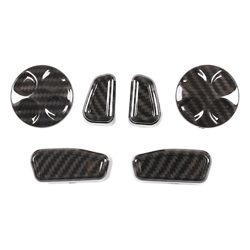 6Pcs ABS Seat Adjustment Button Cover Trim For Alfa Romeo Giulia Stelvio 2017 2018 Auto Accessories