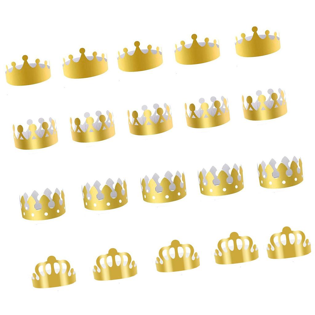 20 шт. Экологичные бумажные короны на день рождения для взрослых и детей, для праздников, ассорти цветов, безопасный дизайн