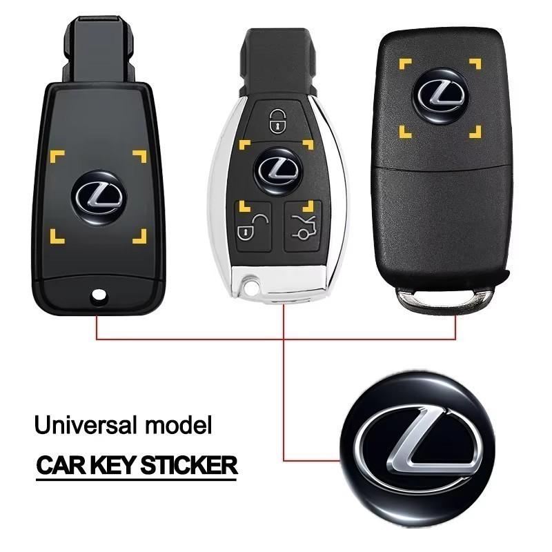 MVTT4 10Pcs Car Remote Key Sticker Aluminum Emblem Decoration Decal For Lexus IS250 IS200 CT200h GS300 LS430 RX450h LX570 IS300 ES RX