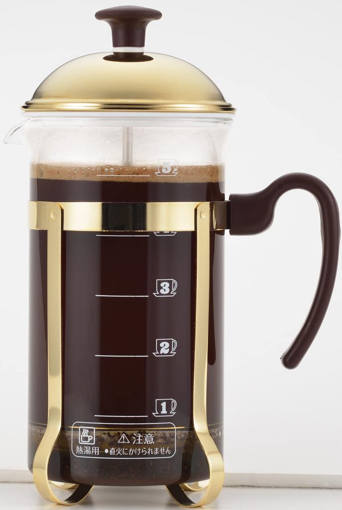 Yoshikawa Coffee Press/Tea Server, 750ml French Press, 5-Cup Capacity, Graduated, Made In Japan, Mocha Brown, SJ3306