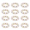 12 Pcs Pearl Napkin Rings Gold Napkin Ring Holder Beaded Serviette Rings Buckle With Elastic For Formal Wedding