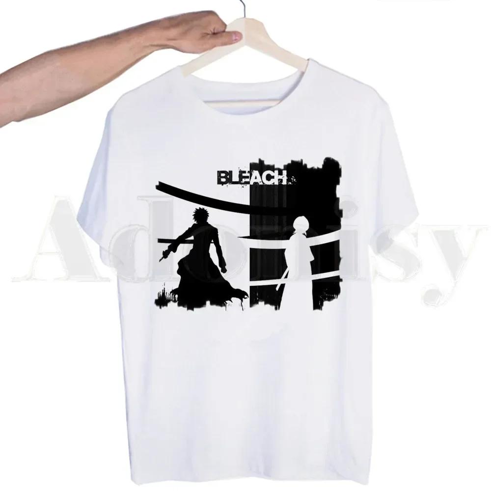 Блич Аниме Куросаки Ичиго Зараки Кенпачи Футболки Мужская Мода Летние Футболки Футболка Топ Футболки Уличная Одежда Харадзюку Смешные