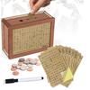1000/2000/3000/5000/10000 Euro Piggy Bank Reusable Savings Goal and Number Box Wooden Piggy Bank