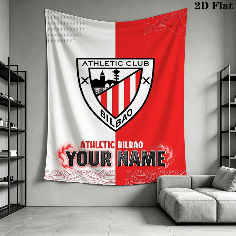Custom Athletic Bilbao Wall Hanging Printed Fabric Blanket Decorative Tapestries for Bedroom Living Room Home Decor