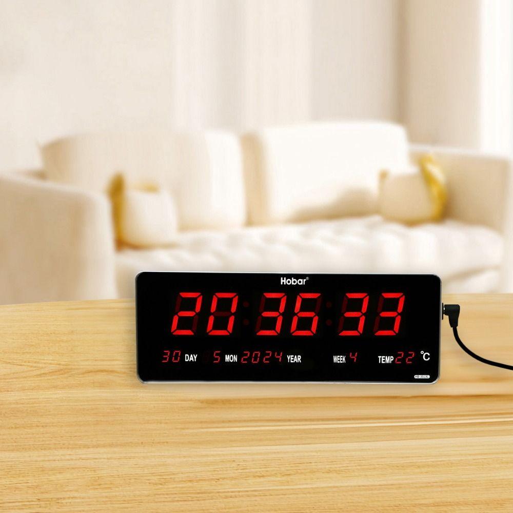 LED Screen Digital Clock Red Number Wall Hanging Clock Convenient Desktop Clock Bedroom