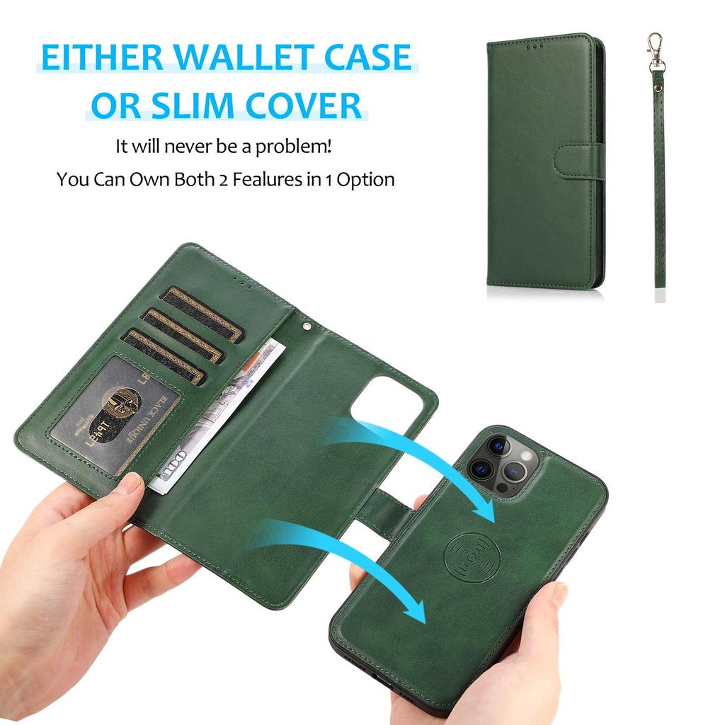 2 In 1 Detachable Magnetic Leather Wallet Case For iPhone 16 15 14 13 12 11 Pro Max Plus XR Samsung S25 S24 S23 S22 S21 S20 Ultra Plus A16 A15 A55 A54