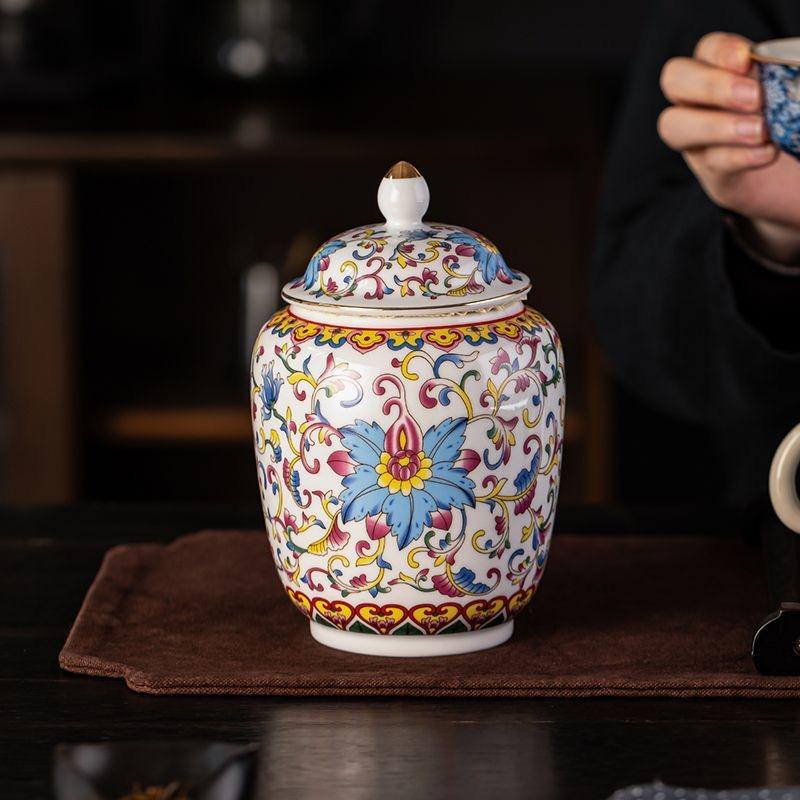 Эмалевая керамическая чайница – Влагонепроницаемая герметичная банка для хранения чая Чайная банка