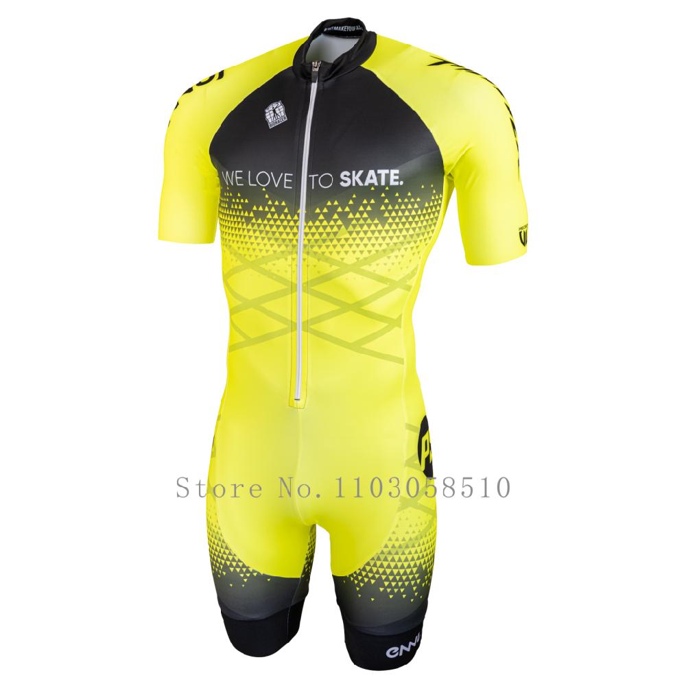 Powerslide Inline Костюм-комбинезон Команда Areo Speedsuit Летняя Мужская Одежда для Велосипеда Костюмы для Катания Ciclismo Pro Гоночная Одежда С коротким Рукавом