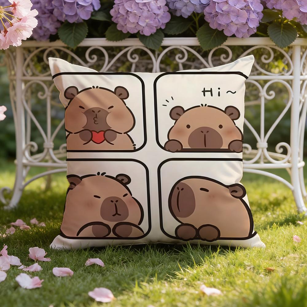 Милая наволочка с капибарой C-Capybara для дома и автомобиля, двойного назначения: Двусторонняя конструкция для максимального комфорта