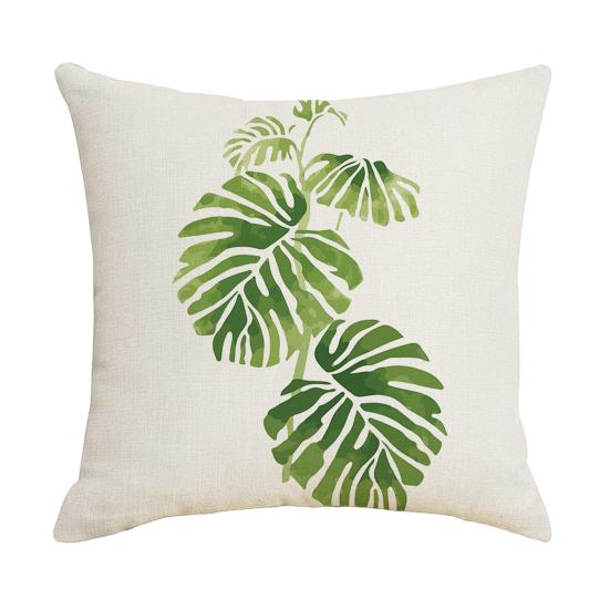 Plant Print Pillowcase, Breathable All-Season Pillow Cover, Nordic Tropical Plant Design Pillow Cover, Soft Decorative Cushion Case for Sofa Bed Chair