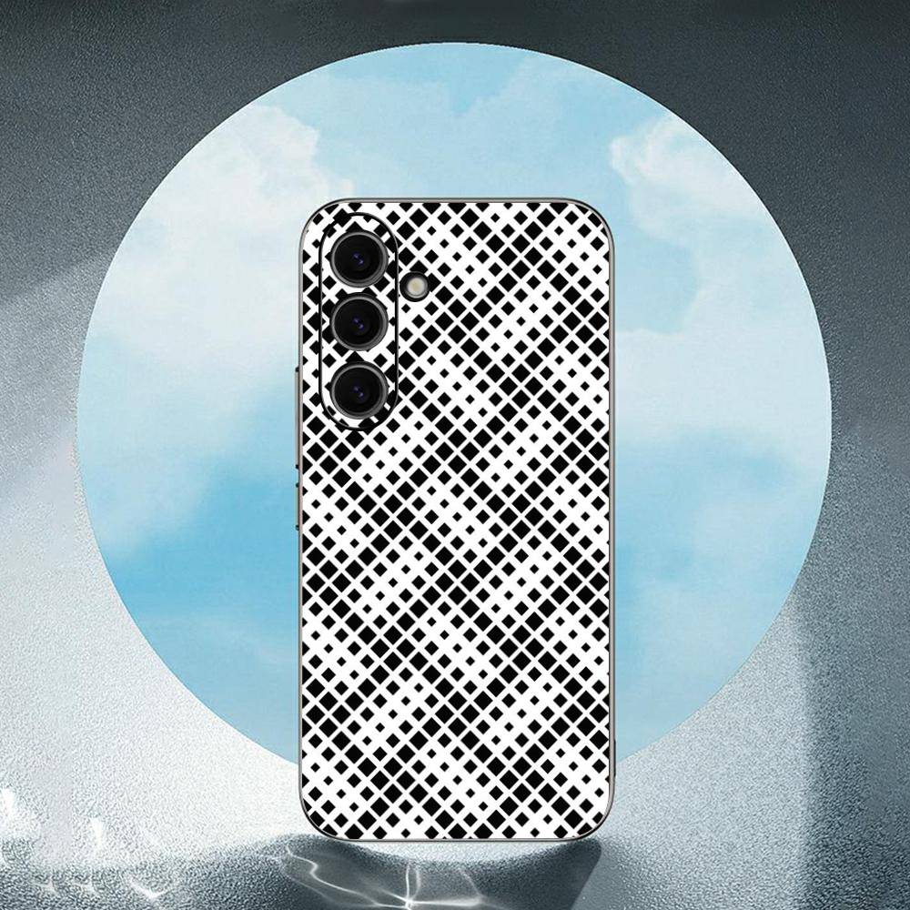 Черно-белая сетка для Samsung Galaxy S23 S24 S25 Ultra S22 Plus S21 Черный Мягкий чехол Водонепроницаемый Мягкий чехол